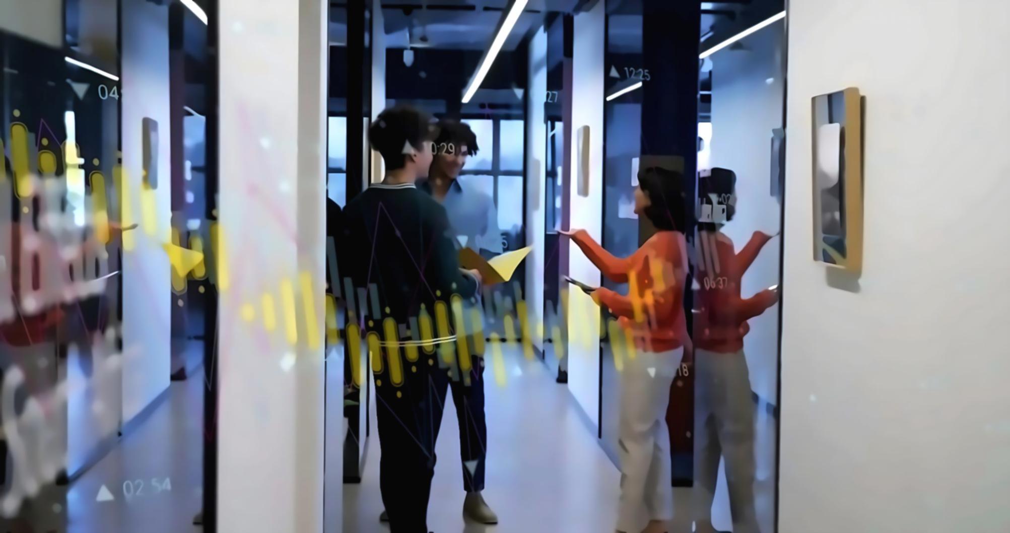 Business meeting discussing technology implementation strategy