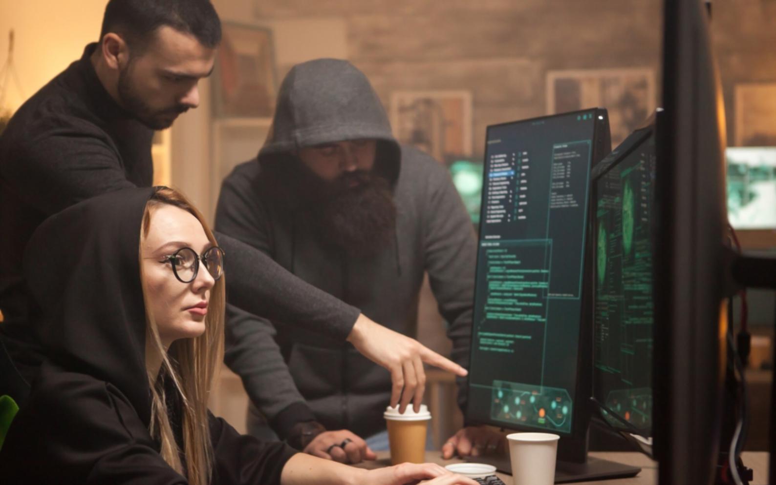 Modern business workspace showcasing blockchain technology implementation